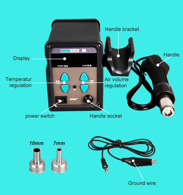 SUGON 858D Heat Resistant BGA Soldering Station - 1 Year Warranty
