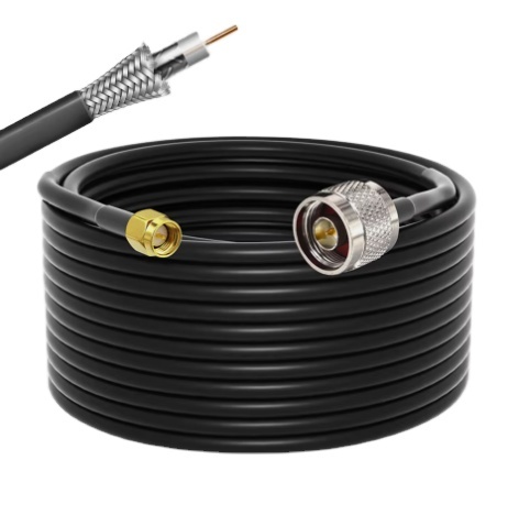 RF Coaxial Cable with Male Connector RG58 LMR240 LMR300 LMR400 for 3G 4G 5G Mobile Signal Booster WiFi Router Antenna