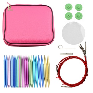 Full DIY Craft Kit with 13 Sizes Interchangeable Crochet <strong>Needles</strong> Aluminum Circular Knitting <strong>Needle</strong> Set Including PU Leather <strong>Case</strong> - Product Image 2