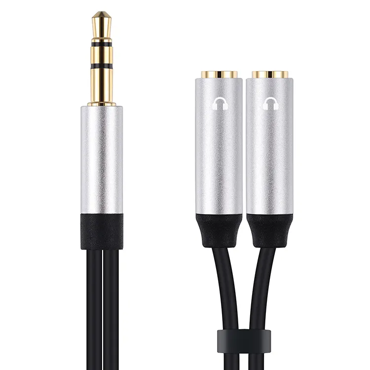 Cuffie microfono cavo convertitore 2 in 1 per PC doppio cavo da 3.5mm maschio a 3.5mm femmina adattatore per cuffie cavo Splitter per cuffie