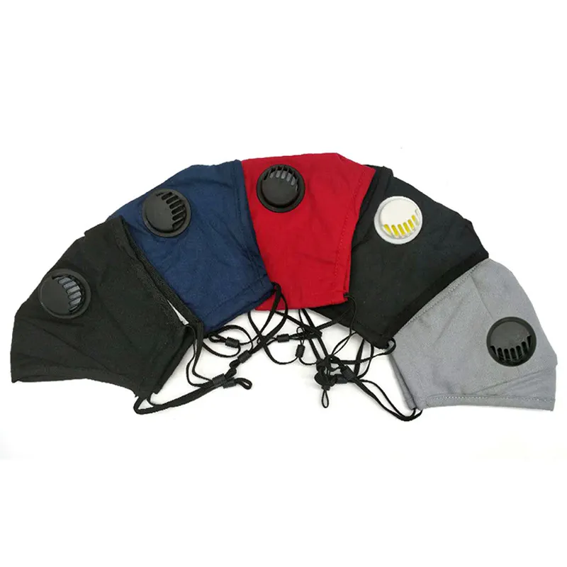 Fashion Out Door Adult PM2.5 Cotton washable facemask fabric Face cover black masks with replace Active Carbon filter