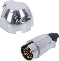 Fiche en alliage d'aluminium durable à 7 broches pour remorquage de remorques de camions Connecteur électrique 12V Prise EU Fiches étanches Adaptateur de prise de protection