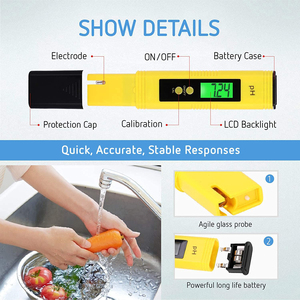 ปากกาบัฟเฟอร์บัฟเฟอร์ <span class=keywords><strong>PH</strong></span> มาตรฐาน3แบบ,เครื่องวัด <span class=keywords><strong>PH</strong></span> แบบดิจิตอลมีช่วง <span class=keywords><strong>PH</strong></span> 0-14สำหรับไฮโดรโปนิกส์น้ำ - Product Image 4