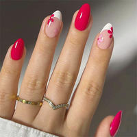Lot de 24 faux ongles en acrylique de qualité supérieure, forme amande française, à presser, avec colle, prix abordable