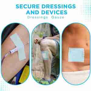 Cinta Médica de Silicona (4 Rollos) para Piel Sensible, Cinta Quirúrgica Impermeable para Fijar Apósitos y Gasa, Remoción sin Dolor - Product Image 4