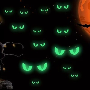 18 pegatinas reflectantes luminosas con forma de ojo para decoración de fiestas de Halloween y Navidad, calcomanías luminosas para pared, ventana y techo - Product Image 4