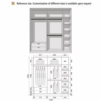 Promotion : Armoire sur mesure pour petits espaces, armoire de rangement moderne pour lit mezzanine, placard en panneaux de particules de bois