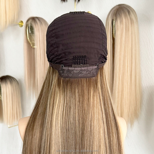 European Human Hair Silver Grey White Highlight Platinum Silky Straight Wave Cuticle Aligned <b>Lace</b> Front <b>Wigs</b> for White Women - Product Image 5