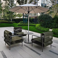 Ensemble de meubles de patio extérieur en aluminium moderne, canapé en rotin tressé avec table basse, résistant à l'eau et aux UV, ensemble de canapés de jardin pour le loisir
