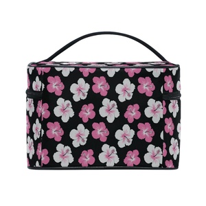 Portable Beauty Zipper Makeup Organizer Custom Print Hau Flower Waterproof Toiletry <b>Train</b> Travel Case Cosmetic Bag for Women - Product Image 4
