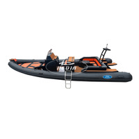 Hedia 27 pieds 8 m SP800 Bateau pneumatique de luxe RIB Hypalon pour la famille, bateau à rames avec moteur de 300 CV, pont avant