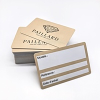 Carte d'authenticité en plastique personnalisée en usine pour bijoux et montres de luxe avec porte-carte