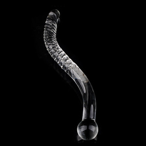 Dildo de Vidrio Curvo Extra Grande al por Mayor, Tapón <span class=keywords><strong>Anal</strong></span>, Masajeador de Próstata, Juguete Sexual - Product Image 4