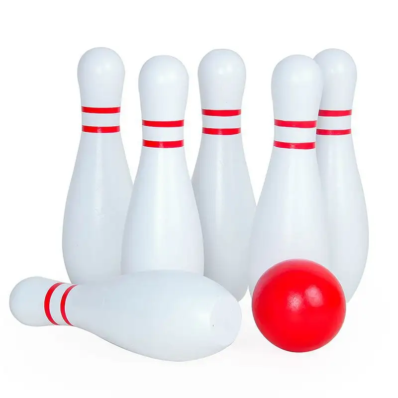 Set di palline da bowling in legno candlepin per bambini prato bowling in legno al di fuori del gioco al coperto divertimento all'aperto giochi di spille sportive per famiglie