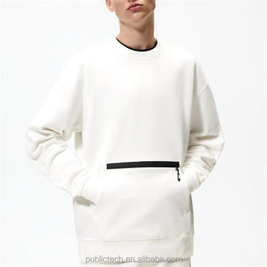 OEM personnalisé 86% coton 14% polyester sweat-shirt décontracté surdimensionné avec zips contrastés sweat-shirt pour hommes - Product Image 1