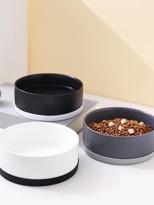 Atacado Personalizado Pet Bowls Anti-Spill Ceramic Drinking Basins com Capas de Silicone Cut-to-Order Cat e Dog Bowls - Product Image 2