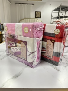 Parure de lit LILIANNA King Size 6 pièces 100% <span class=keywords><strong>coton</strong></span>, ensemble de literie doux et luxueux imprimé avec drap plat et taies d'oreiller pour chambre à coucher, maison, hôtel - Product Image 3