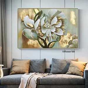 Arte Mural Pintado a Mano con <span class=keywords><strong>Flores</strong></span> y Lámina Dorada, Pintura <span class=keywords><strong>al</strong></span> Óleo de <span class=keywords><strong>Flores</strong></span> Clásicas, Artículos <span class=keywords><strong>para</strong></span> el Hogar, Decoración <span class=keywords><strong>para</strong></span> el Hogar, Oficina y Restaurante - Product Image 2