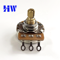 Potentiomètre de guitare électrique 24 mm, axe métallique, faible bruit, contrôle rotatif du volume et de la tonalité, A500K B500K, style CTS, remplacement