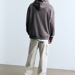 Sweat à capuche personnalisé pour homme, coupe classique, manches longues, longueur standard, couleur foncée, 100% coton, pour l'hiver, vente en gros, poids lourd, US - Product Image 3