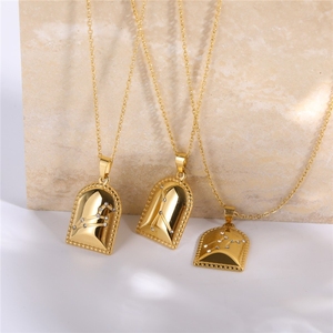 Collier <span class=keywords><strong>personnalisé</strong></span> <span class=keywords><strong>Horoscope</strong></span> 12 signes du zodiaque en forme de cloche, plaqué or, acier inoxydable, zircone cubique, bijoux de mode - Product Image 6