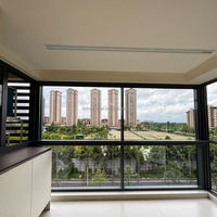 Ventana Corredera de Aluminio para Uso Residencial y Comercial, Delgada, Resistente a Huracanes, Aislamiento Acústico, Gran Ventilación, Anti-Tifón, Ahorro de Energía