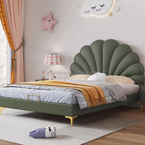 Lit de princesse moderne en bois massif, taille personnalisée, design en forme de coquille, avec fonctions de rangement convertibles, pour chambre d'hôtel et usage commercial - Product Image 2