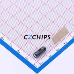 Condensateur électrolytique en aluminium à montage traversant UHE1E470MDD1TD, D5xL11mm 47uF 20% 25V 210mA-100kHz - Product Image 2
