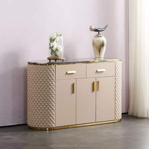 Armarios de lujo para sala de estar con chimenea eléctrica Aparador de madera de alto brillo para fábrica de decoración del hogar - Product Image 5