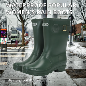 Botas de Lluvia Impermeables de Media Pantorrilla, Populares, Térmicas, Antideslizantes, Transpirables y Resistentes al Desgaste para Mujer, para Invierno, Otoño y Todas las Estaciones - Product Image 2