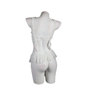 Lencería, Body de Encaje, Chifón Blanco con Volantes, Transparente, Sensual, Ropa de Dormir Femenina, Disfraz Sexy para Mujer - Product Image 4