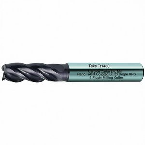 Ttake Ta1430 Carbide End Mill Nano TiAlN Coated 36 38 Degree Helix 4 <b>Flute</b> Milling Cutter - Product Image 2