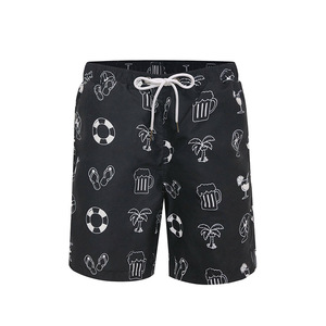 <b>Men's</b> Printed Board Shorts White Summer Tropical Pattern Quick Dry Drawstring Elastic Waist Casual Swim <b>Trunks</b> - Product Image 4