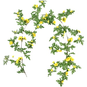 Guirlandes de marguerites artificielles en soie, décoration florale 100cm 200cm, plante suspendue murale d'intérieur, légère, pour la décoration de la maison - Product Image 5
