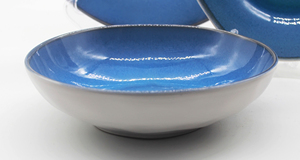 Bộ đồ ăn bằng gốm tráng men màu xanh sành điệu-Đồ ăn cần thiết 4 món với hiệu ứng gradient thanh lịch - Product Image 4