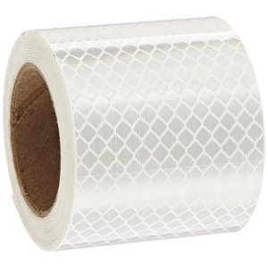 Cinta Reflectante para Señalización, 50 mm de Ancho, 2.5 m de Largo, Blanca, Autoadhesiva, Lámina Prismática de Seguridad Vial, Imprimible - Product Image 1