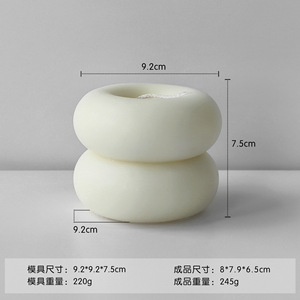 Molde redondo creativo hecho a mano de silicona apilable de Donut, herramientas de pastelería resistentes al calor, molde circular de cera de abejas - Product Image 3