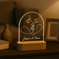 2025 Hot Sale Großhandel Esstisch Oval RGB geschnitzte leere Acryl platte Holz lampe LED-Sockel Holz LED-Lampe Sockel Tisch lampe