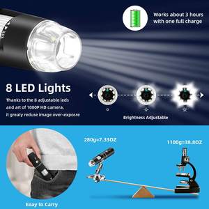 Microscope numérique sans fil 50X-1000X 1080P 640*480P, microscope portable miniature WiFi USB, caméra de microscope - Product Image 2