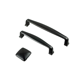 Minimally Designed 160mm Aluminum Cabinet Pulls Handles <b>Black</b> Furniture Hardware for Wardrobe & Kitchen Drawers - Product Image 2
