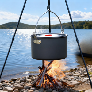 Gıda Sınıfı <span class=keywords><strong>Al</strong></span>üminyum Alaşımlı Kamp Tencere Seti Isıya Dayanıklı Kolay Temizlenir Taşınabilir Saklama Çok Fonksiyonlu Piknik Yürüyüş Dayanıklı - Product Image 3