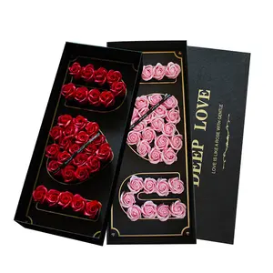 Wholesale custom luxury cardboard deep love rectangle heart roses I LOVE YOU mom gift box for mothers day flower boxes