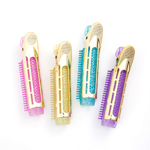 Gold Hair Clips Translucent <b>Glitter</b> Multifunctional Women Daily Use Hair Styling Clips - Product Image 1