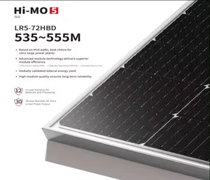 Longi Solar Panels Chinese Supplier Hi-MO 5 LR5-72HBD Bificial Mono Half Solar Panel Products