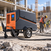 Compresseur d'air mobile intelligent à vis 16 bars, diesel, avec contrôle intelligent pour les travaux miniers et de forage