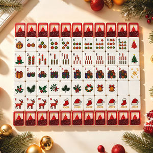2026 New Custom Christmas Holiday American Mahjong <strong>Set</strong> 160 <strong>Pieces</strong>, Premium Red Liquid Flowing Glitter Sand Acrylic Mahjong Tiles - Product Image 1