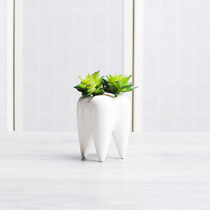P355 petit pot de fleur en céramique pour l'intérieur, jolie jardinière succulente, forme inhabituelle, blanc émaillé, mini bonsaï, décoration, vente chaude - Product Image 1