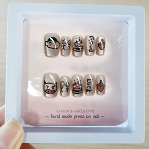 Uñas Postizas <span class=keywords><strong>de</strong></span> Dibujos Animados para Niñas <span class=keywords><strong>de</strong></span> 10 a 16 Años, 10 Piezas, Puntas <span class=keywords><strong>de</strong></span> Uñas Xiao Xin, Pegatinas <span class=keywords><strong>de</strong></span> Uñas con Diseño <span class=keywords><strong>de</strong></span> Pastel <span class=keywords><strong>de</strong></span> Fresa - Product Image 4