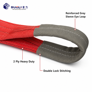 Promotion : <span class=keywords><strong>Élingue</strong></span> plate robuste en polyester rouge <span class=keywords><strong>5T</strong></span> avec œillets souples, rapport de levage 7:1 - Product Image 3