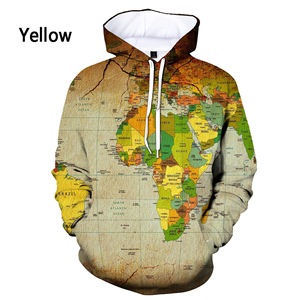 <span class=keywords><strong>Jho</strong></span> Hombres Tallas grandes Fleeced World Map 3D Print Hoodies Hombre 3D Print Map Hoodies Camiseta de béisbol - Product Image 1